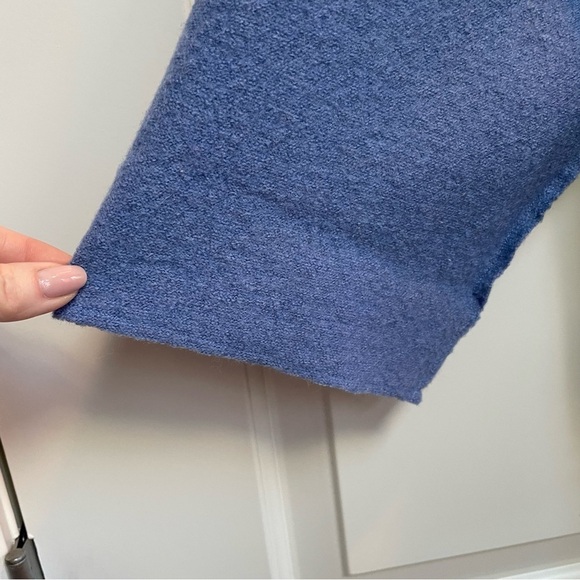 Chico's 100% Wool Periwinkle Open Front Pockets Sweater Duster Cardigan XL - Picture 5 of 10